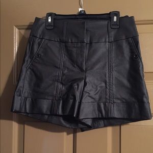 Faux leather shorts